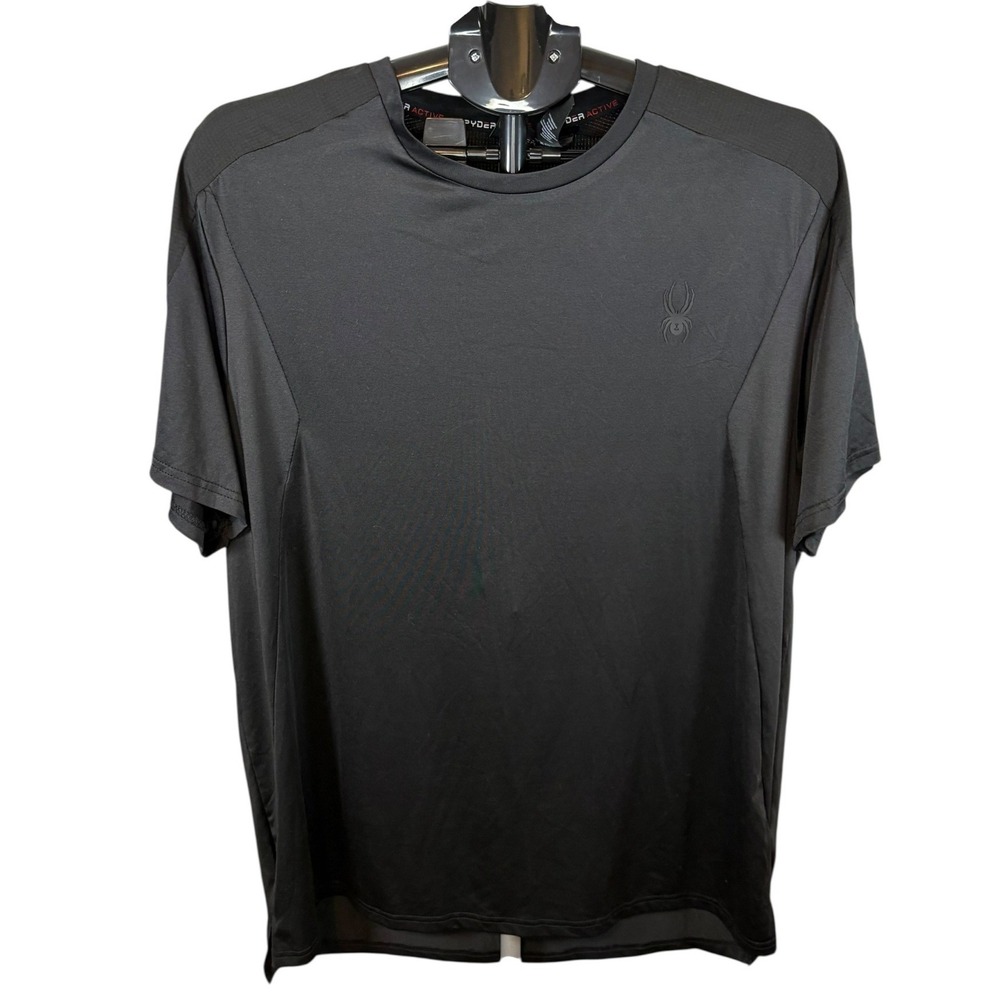Spyder Active Mens ProWeb T-Shirt Black XL Short Sleeve Performance Gym Top